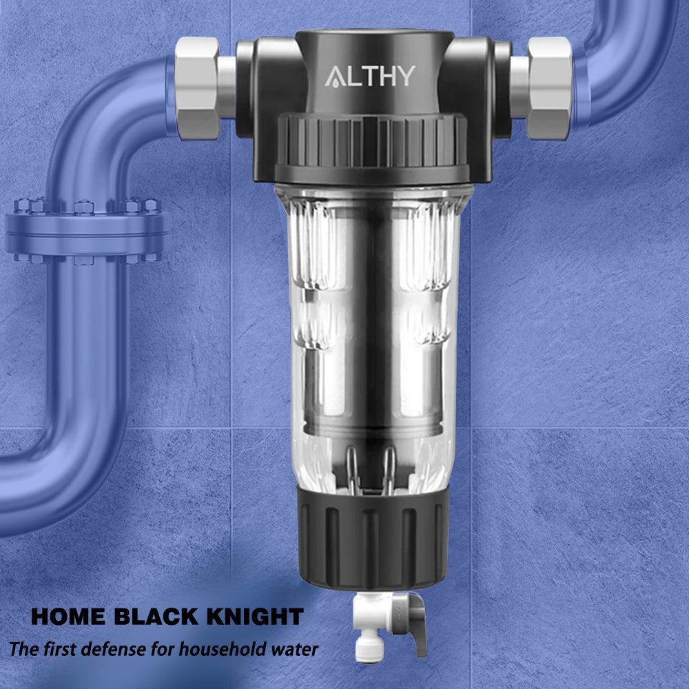 ALTHY Pre filter Whole House Spin Down Sediment Water Filter Central Prefilter Purifier System Backwash Stainless Steel Mesh