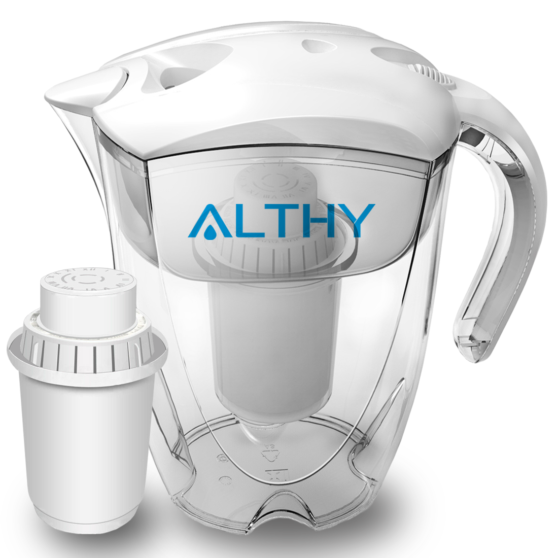 ALTHY 3.5L Mineral Alkaline Water Pitcher Filter - 400L Long-Life Filters - Alkalizer Purifier Filtration System +pH -ORP