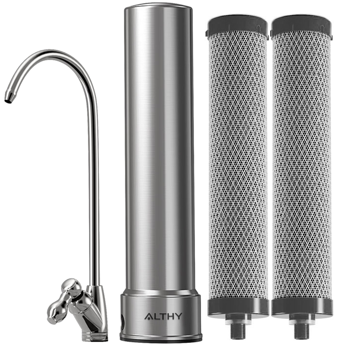 ALTHY U200PRO Kitchen Under Sink Drinking Water Filter Purifier With Faucet Reduces Bacteria, Metal,Lead, Chlorine and Odor