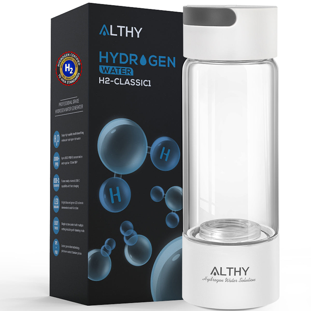 ALTHY Molecular Hydrogen Water Generator Hydrogen Water Bottle