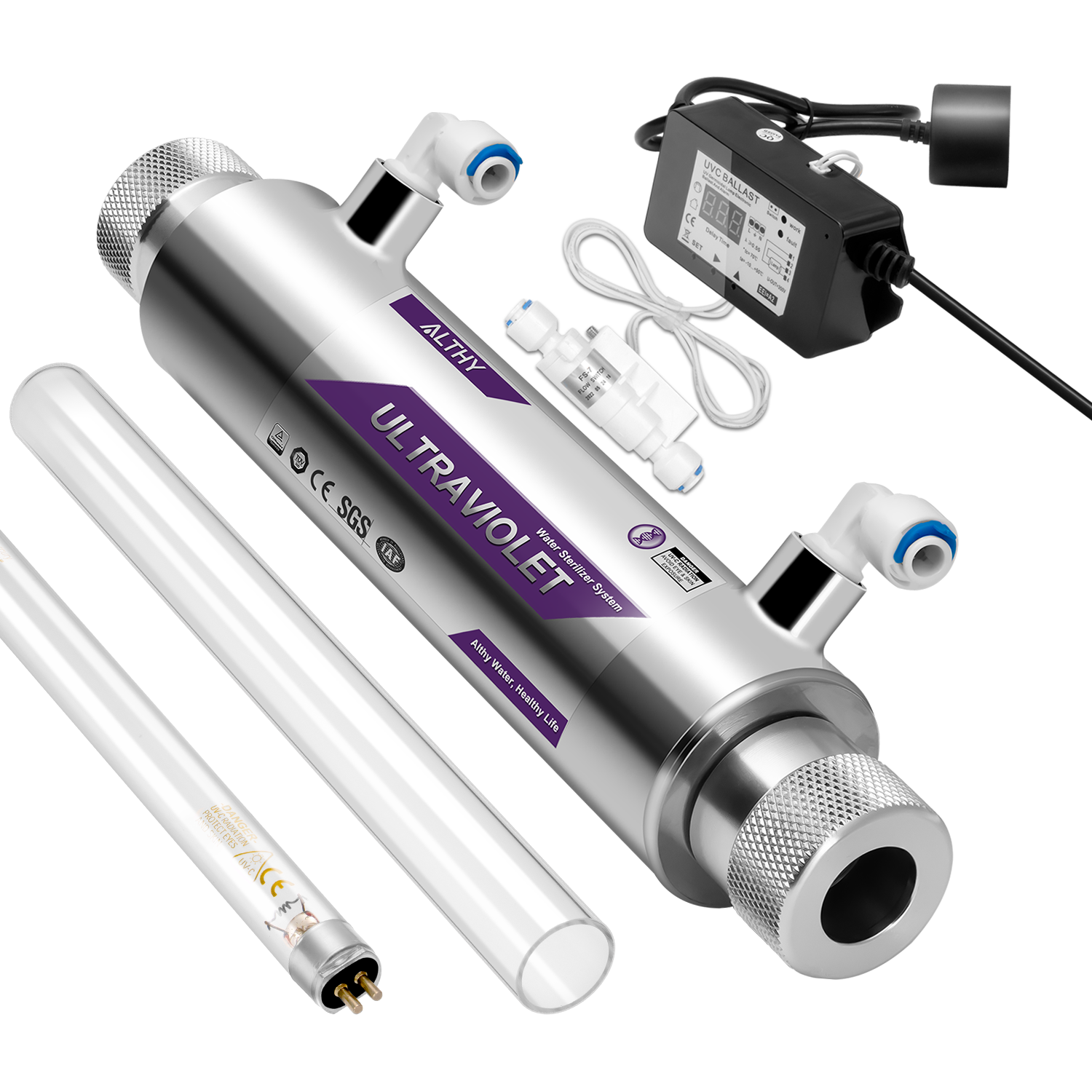 ALTHY UVF-FS11 UV͎ Ultrąviolët Water Filter Purifier for Under Sink Purifier Or RO Systems