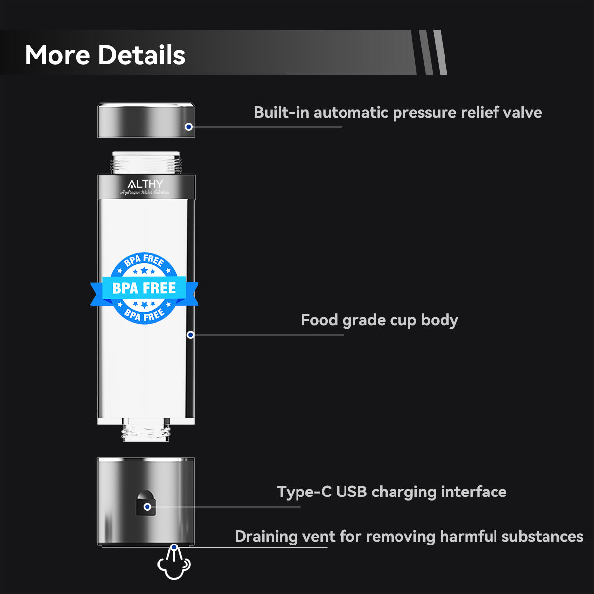 ALTHY Performance Hydrogen Water Generator Bottle